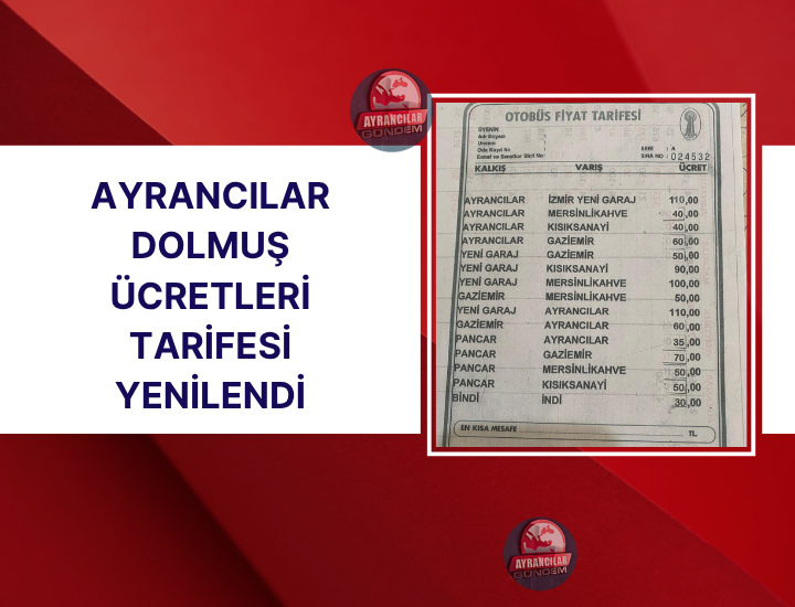 Ayrancılar Dolmuş Ücretleri 2025 ve Sefer Bilgileri Güncellendi!